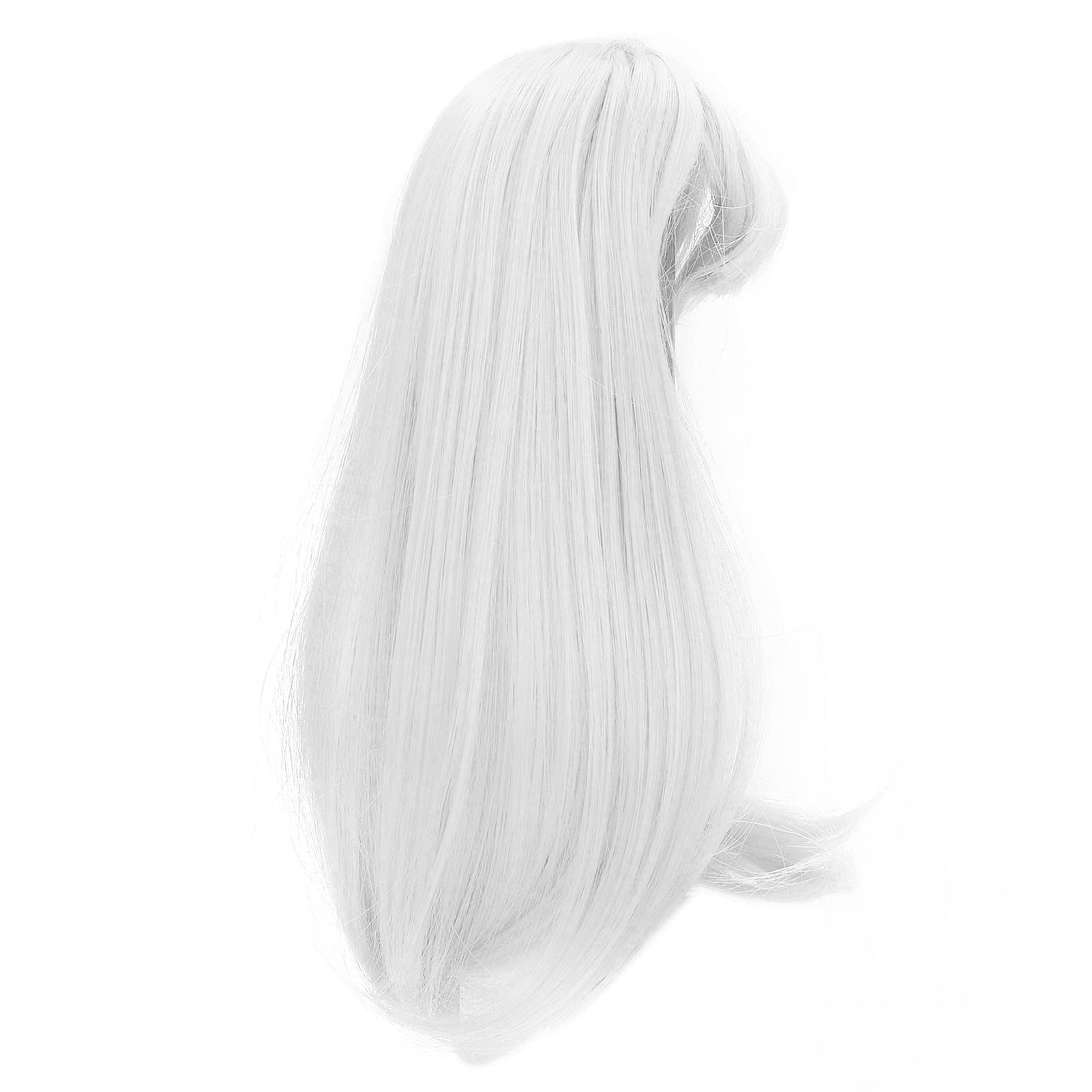 Hztyyier Curly Long Doll Hair Wig with a Three-part Internal Stitch Hat, High-temperature Fiber Material, Mesh Wig for 1/3 Doll Scope 21-24 Cm (White)