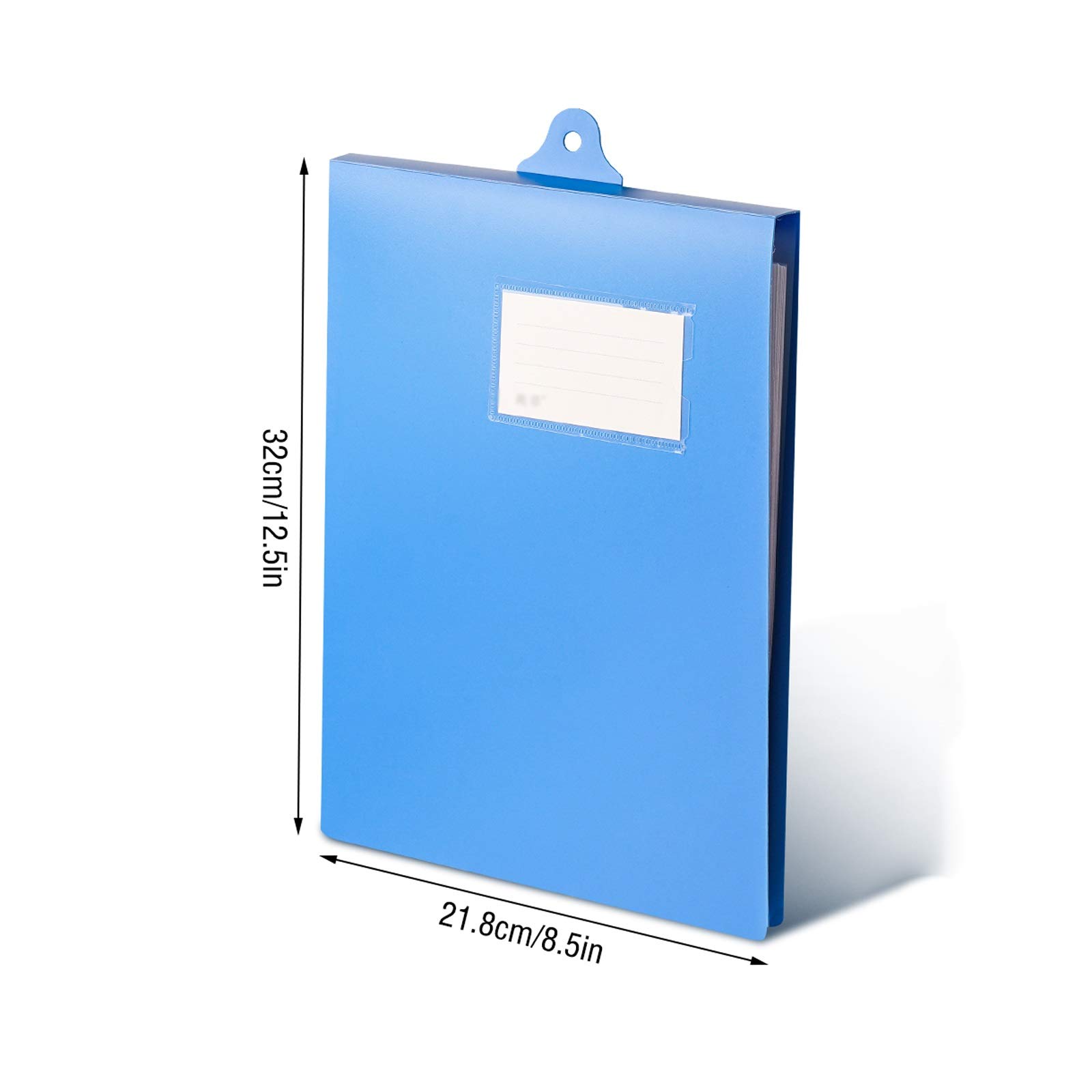 Cartella Portadocumenti 20 Pack Appeso A4 Cartella A4 in plastica Verticale rilegatore di accumulo di Grande capacità clipboard Blu for Ufficio, Scuola e Affari Buste Portadocumenti