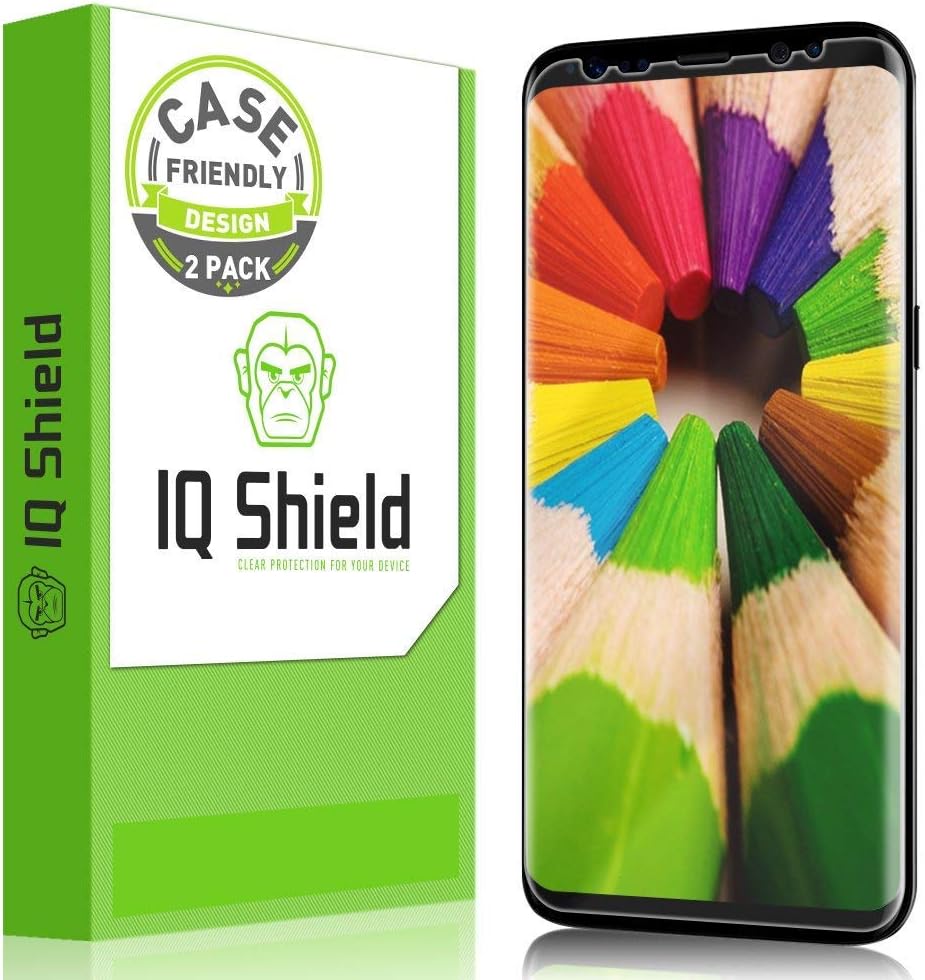 IQShieldGalaxy S8 Screen Protector, IQ Shield LiQuidSkin Full Coverage Screen Protector for Galaxy S8 5.8" Screen 2017(2-Pack, Case Friendly Updated Version) Anti- Scratch,HD Clear Anti-Bubble Film