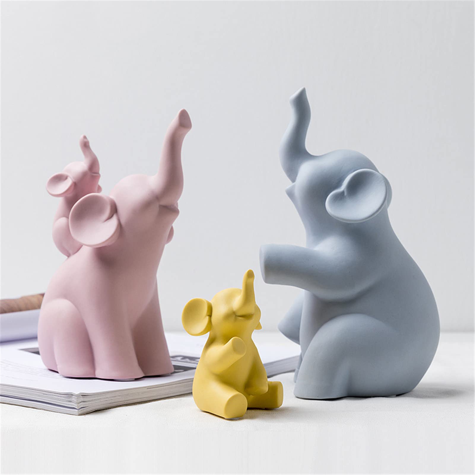 Statua Ceramica Elefante, Scultura Astratta Moderna in Ceramica Decorativa per l'arredamento della scrivania della libreria dell'ufficio Domestico - Perfetta Decorazione per la casa