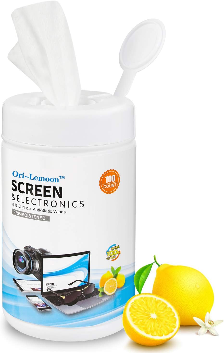 Monitor Wipes, Pre-Moistened Computer Screen Wipes for Electronics, Computer Monitor Cleaning Wipes for Eyeglasses, Tablets, Camera Lenses, Laptop, Screen Cleaner Wipes for Phones, TV, LCD