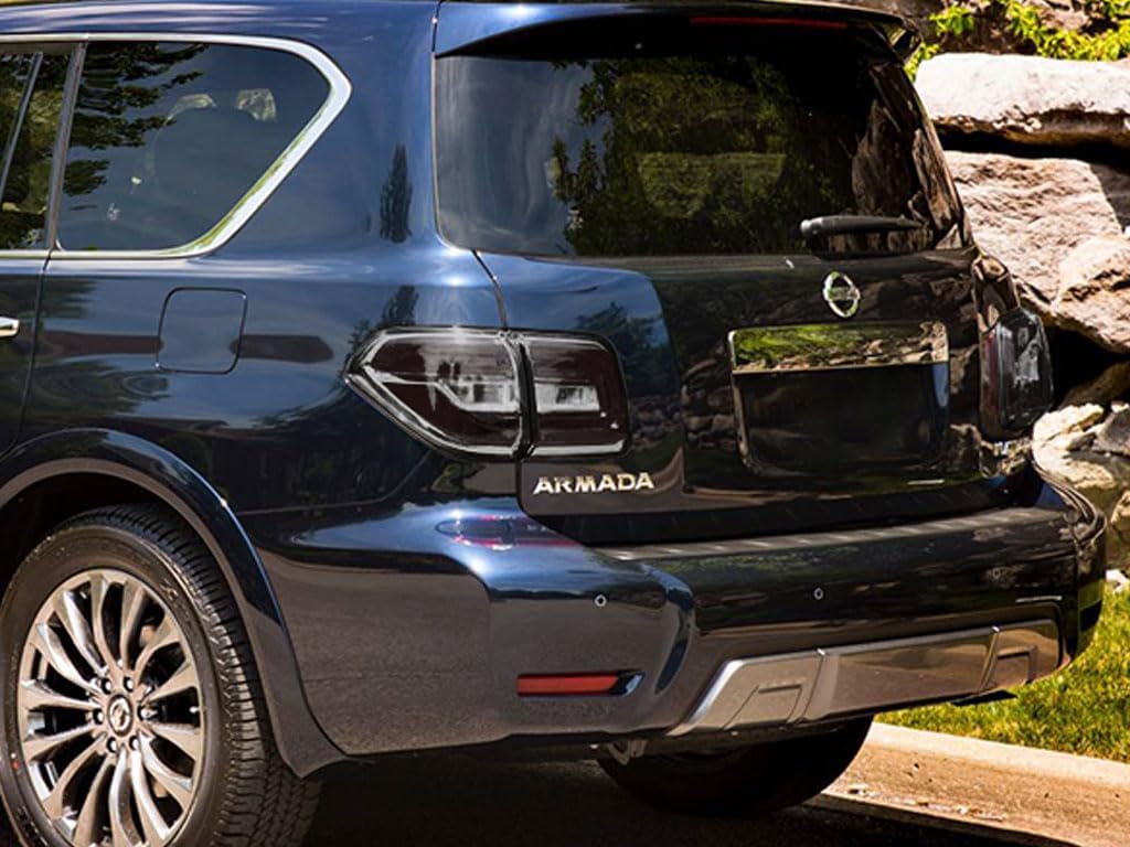 Rvinyl Tail Light Tint Covers Compatible with Nissan Armada 2017-2020 - Smoke