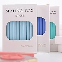 Vista 2 de 20 barras de sellado de cera para pistola de pegamento para invitaciones de boda, sellado de letras de sobre (20, azul bebé)