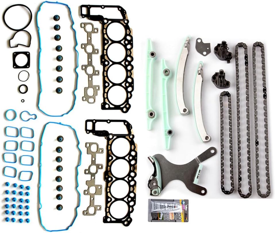 Head Gasket Set Timing Chain Kit Fit for Jeep Grand Cherokee 4.7L,for Dodge Dakota 4.7L OE Replacement HS26157PT,HS54237