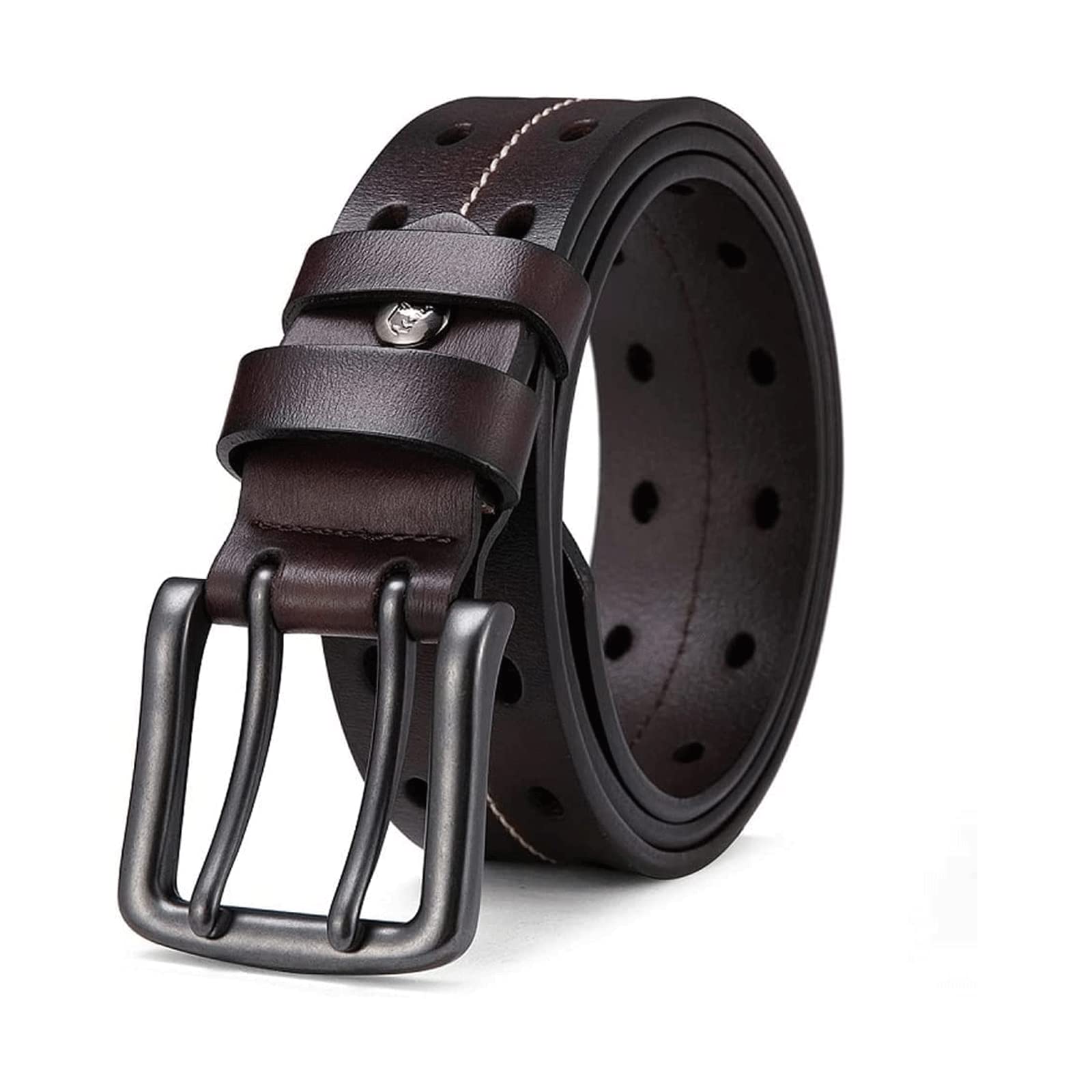 Cinturón de Cuero Genuino Longitud Ajustable Hebilla de Pin de Cuero Cinturón de Cuero Genuino de Vaca Varios tamaños Cinturón de Moda Informal para Hombres