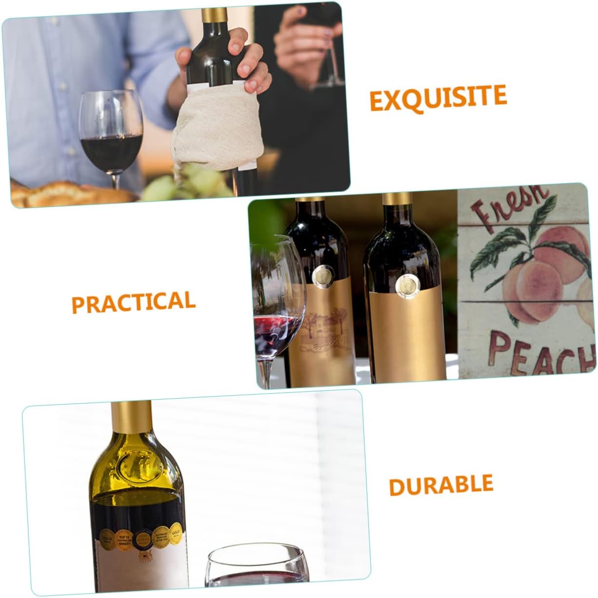 50pcs Gold PVC Wine Bottle Sealer for Standard Mouth Bottles
