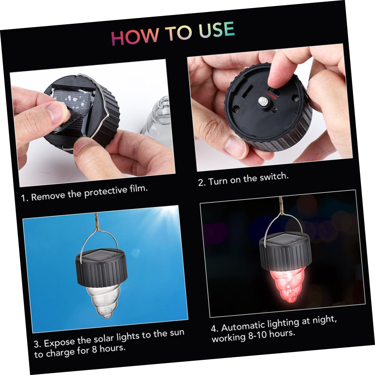 NUOBESTY 1set Colorful Solar Pendant Lights Led Solar Hanging Lamp for Outdoor Decor Creative Gradient Design for Garden and Patio Lighting