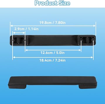 2PCS Luggage Handle, 7.8in Plastic Suitcase Handle Replacement Strap Grip Replacement for Suitcase Case, Black