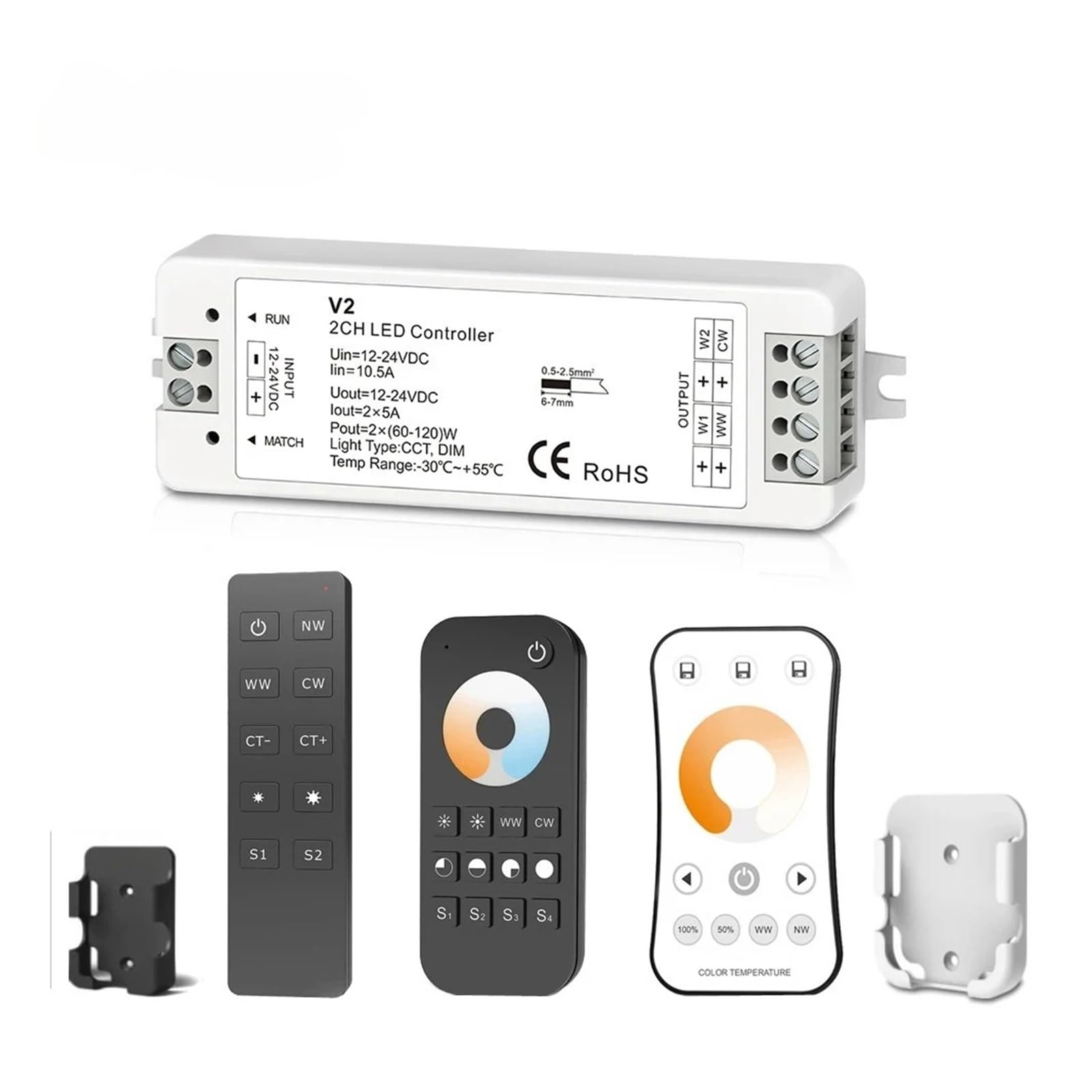Controlador de atenuación LED 12V 24V: solución para controlar brillo de tiras CCT con mando