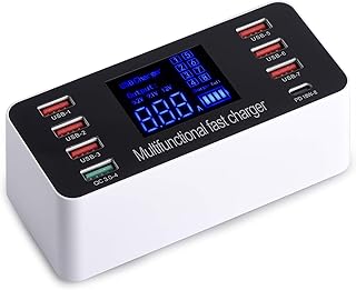 Multi-Port USB Charger WANLONGXIN 8-Port 60W Charging Station Hub Fast Charger， for iPhone iPad iPhone X/XR/XS/XS Max iPhone 8 iPhone 8 Plus iPhone 7