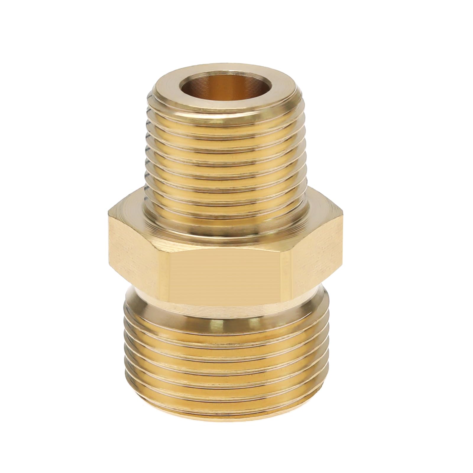 1 Pieza Acoplador de Latón para Lavadora A Presión 3/8 Pulgadas NPT Macho A M22 Adaptador Macho de 14 Mm Adaptador de Rosca Externa de 4500 PSI Convertidor de Conector de Manguera