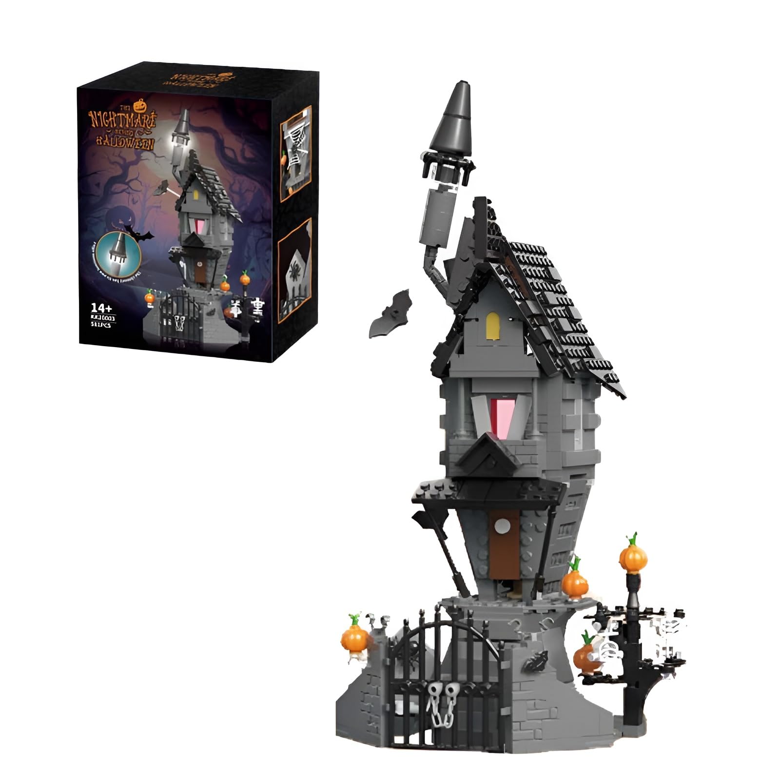 Halloween Haunted Mansion Building Blocks Set - 581PCS Horror Castle Building Bricks Kit, Pumpkins and Skeleton Ghosts, Home Decor, Creative Gifts for Adults Kids