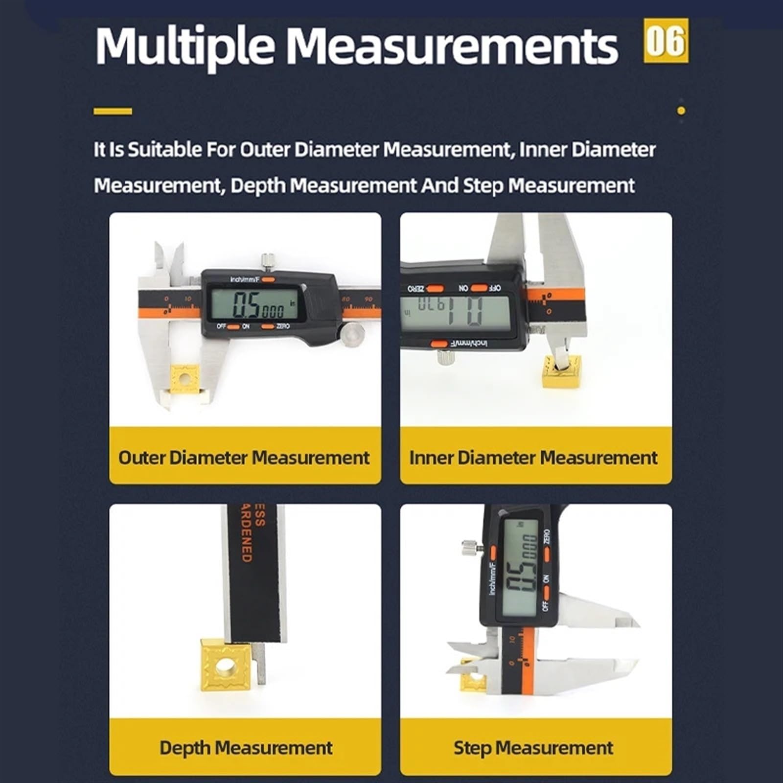 Calibrador De Metal De Fracción, Paquímetro Digital, Calibradores Vernier, Herramientas De Medición, Paquímetro Profesional Y Digital, Regla Electrónica (Size : Box Fraction Caliper)