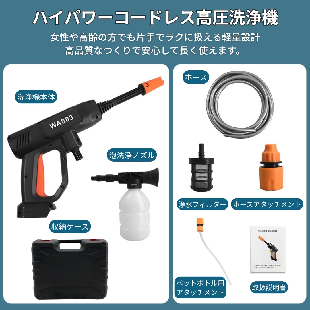 Amazon | マキタ 互換 高圧洗浄機 コードレス 充電式 3MPa 4.1L/min