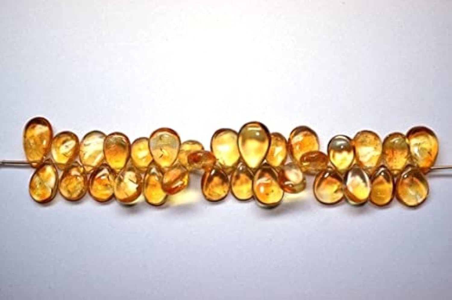 Citrine naturelle perles poires lisses pour remplacer les pierres ternes de vos colliers