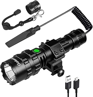 Garberiel 2 in 1 L2 LED Torch - 5 Modes High Lumens Bright Flashlight USB Rechargeable Waterproof Scout Light Torch Hunting Light