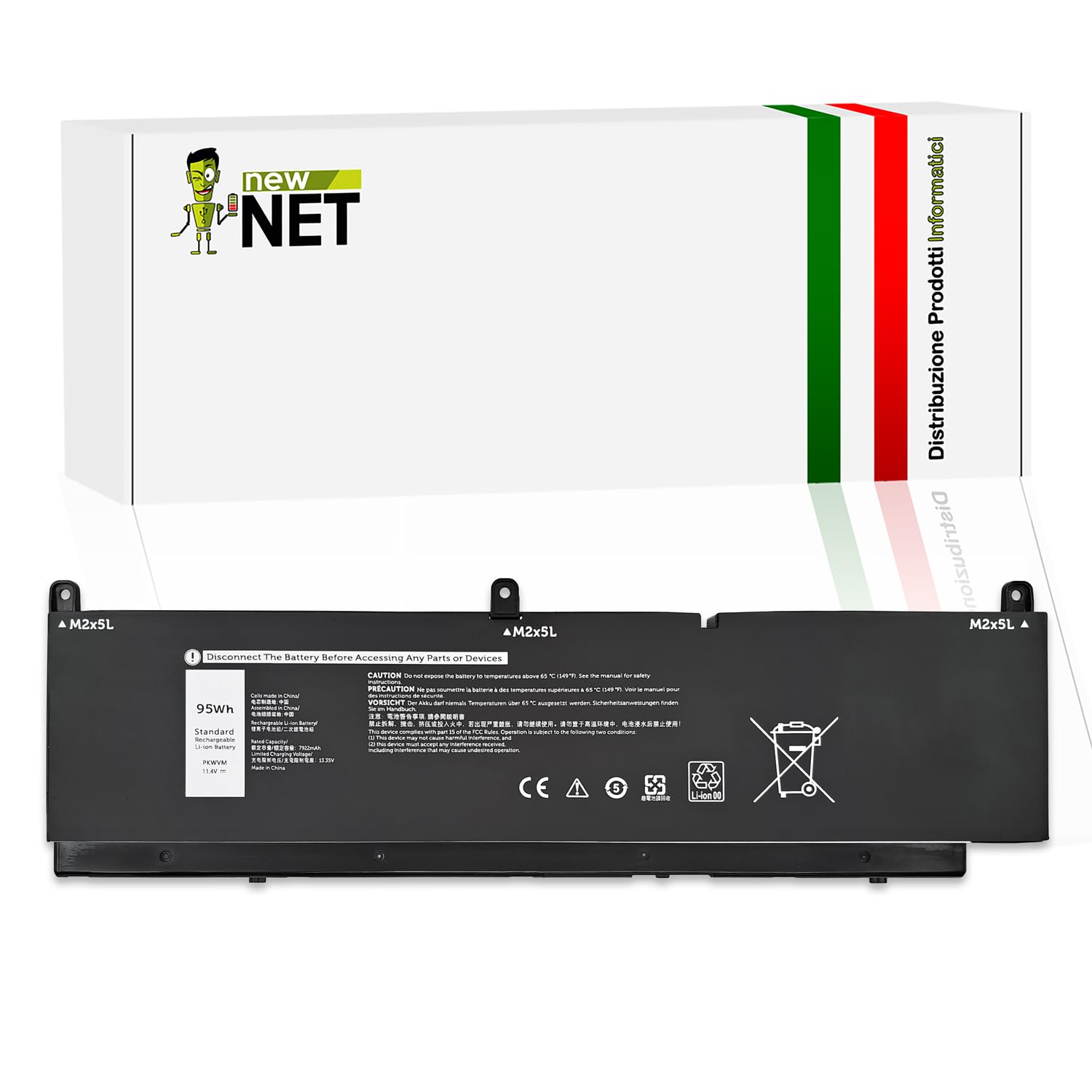 New Net - Batteria PKWVM compatibile con Dell Precision 7550, 7560, 7750, 7760 [11.4V - 95Wh - 8333mAh]