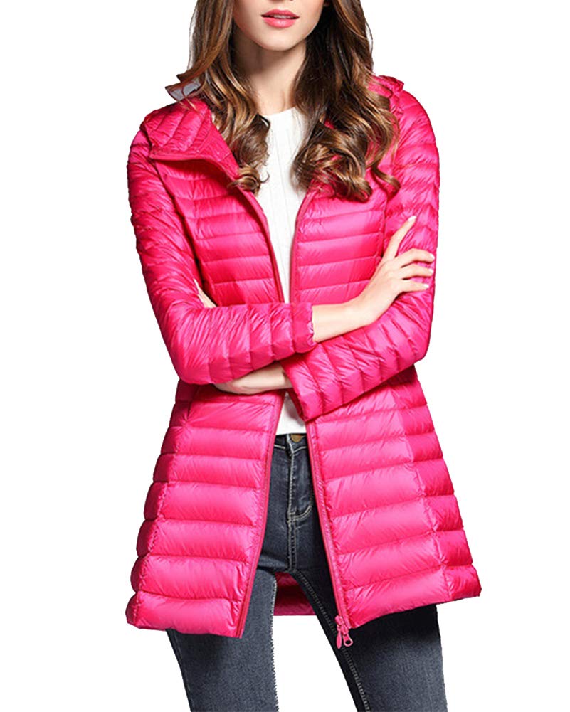 Donna Cappotto Incappucciato Piumino Ultraleggeri Trapuntato Packable Giacca con Cappuccio
