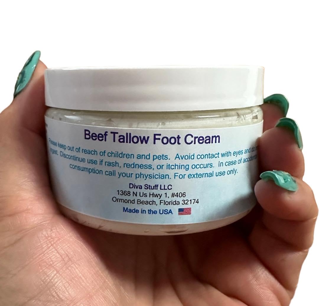 Diva Stuff The Dreamiest and Creamiest Beef Tallow Enriched Foot Cream, Infused with Magnesium, Rest and Repair