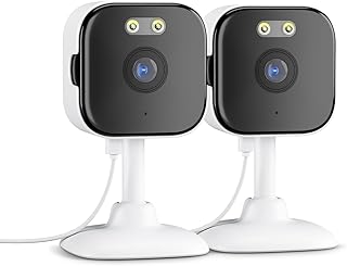 ANBIUX Camera Surveillance WiFi,2K Camera Interieur,Caméras de Surveillance 2.4G,Vision Nocturne Couleur, Sirène,Détection Humaine,Audio Bidirectionnel,2P