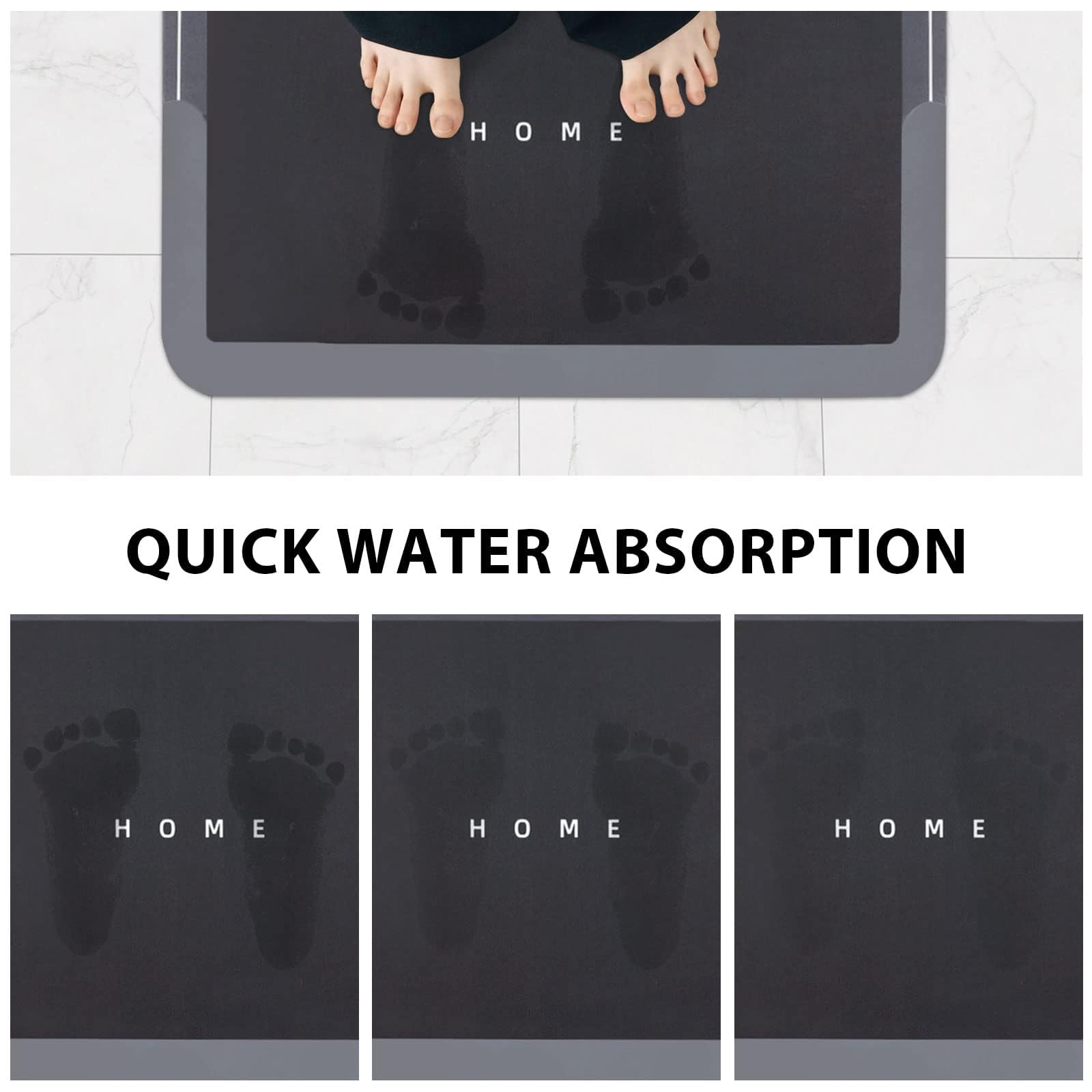 Tappeto Bagno Oro Blu Scuro Tappeti Bagno 3 Pezzi Asciugatura Rapida Diatomite Facile da Pulire Doccia Antiscivolo Assorbente Set Tappeti 3 Pezzi