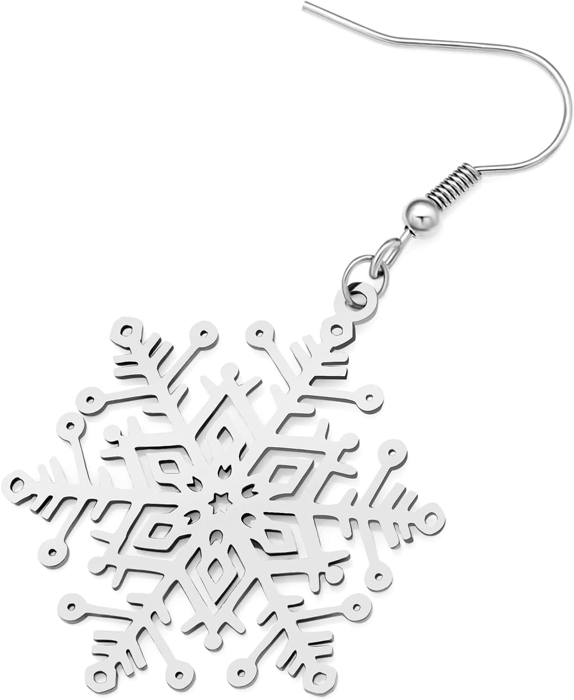 Christmas Snowflake Earrings Dangle Jewelry Stainless Steel Snowflake Earrings for Women Trendy Gifts - Image 4
