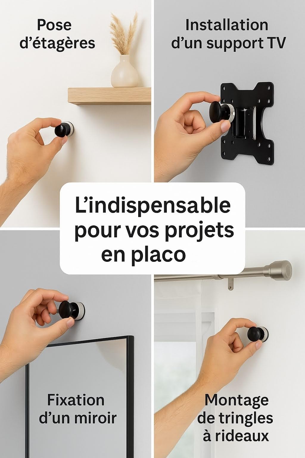 Aimant Détect PRO+ pour placo®, detection de rails et montants de cloisons sèches simple ET double épaisseur