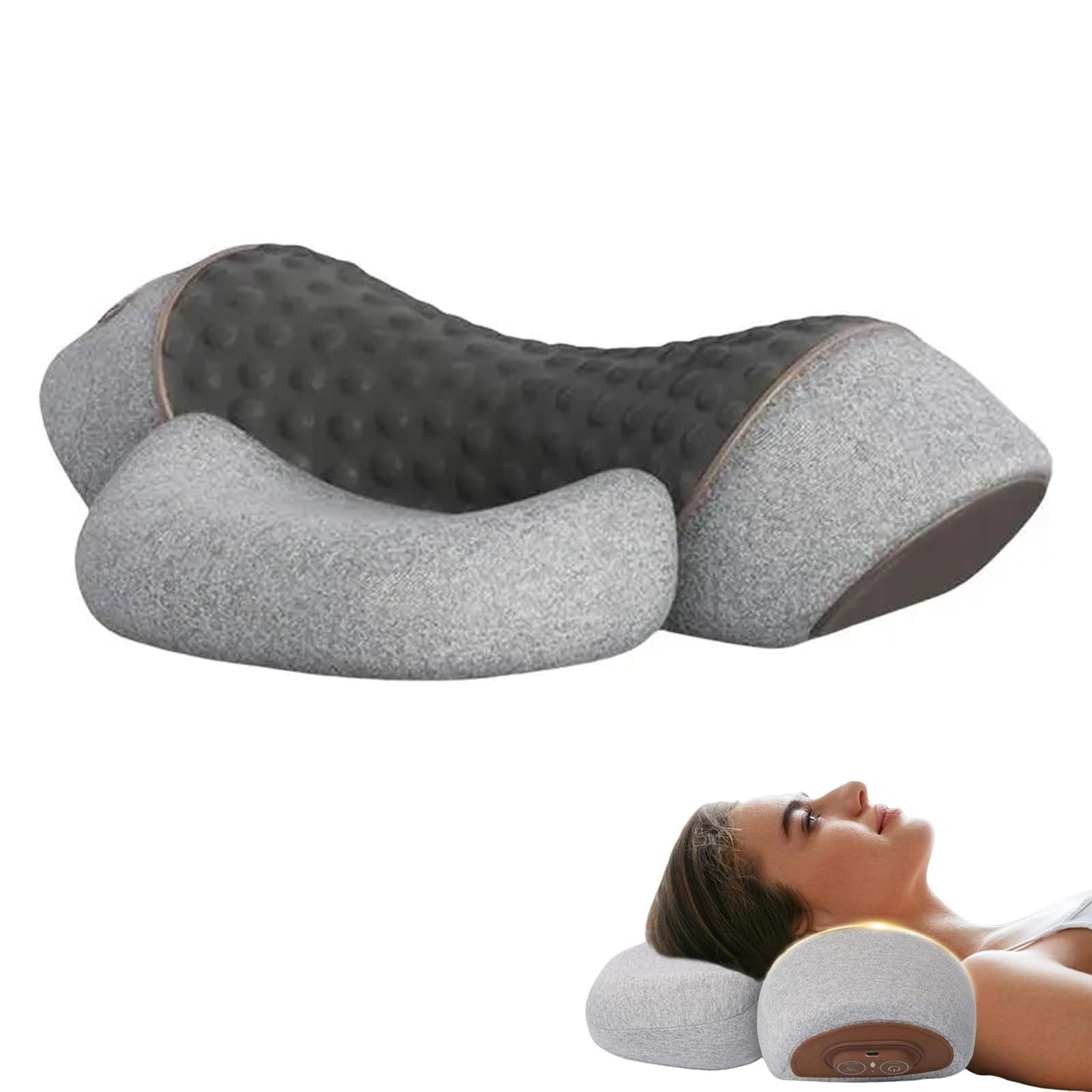 Generisch Ergonomisches Nackenkissenn,Memory Foam Nackenkissen,Nackenkissen zur Entspannung,Nackenkissenfür Büro,Relaxkissen Nacken,Nackenstützkissen ergonomisch,Passive Nackenstütze,Grau