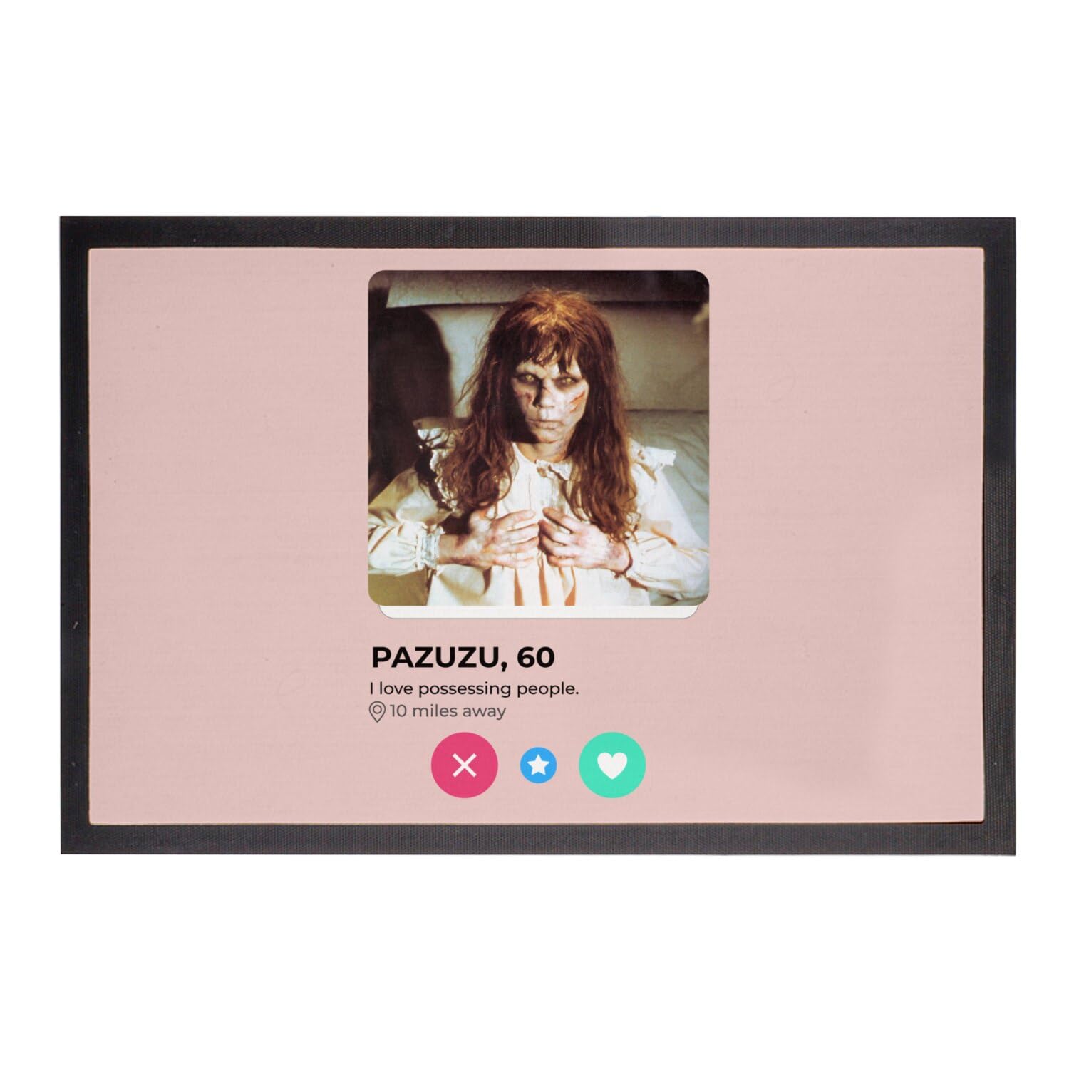 Paillasson Rose Pazuzu Exorcist 75x50cm tapis d'entrée horreur