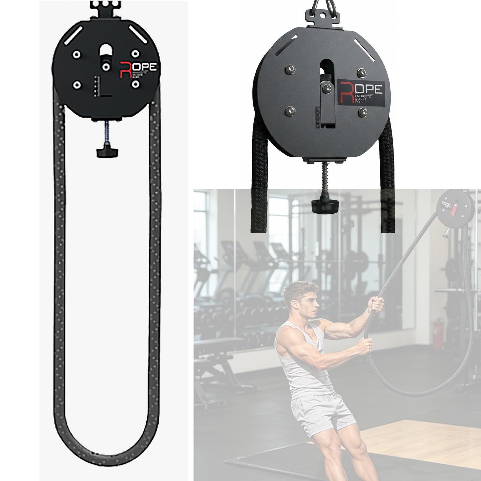 MINHUIJIHUI Small Home/Commercial Cable Pulley System, Pulley Cable Machine System, with Wear-Substantial Rope, Adjustable Resistance, for Upper Body, Core Training and Muscle Endurance Workouts