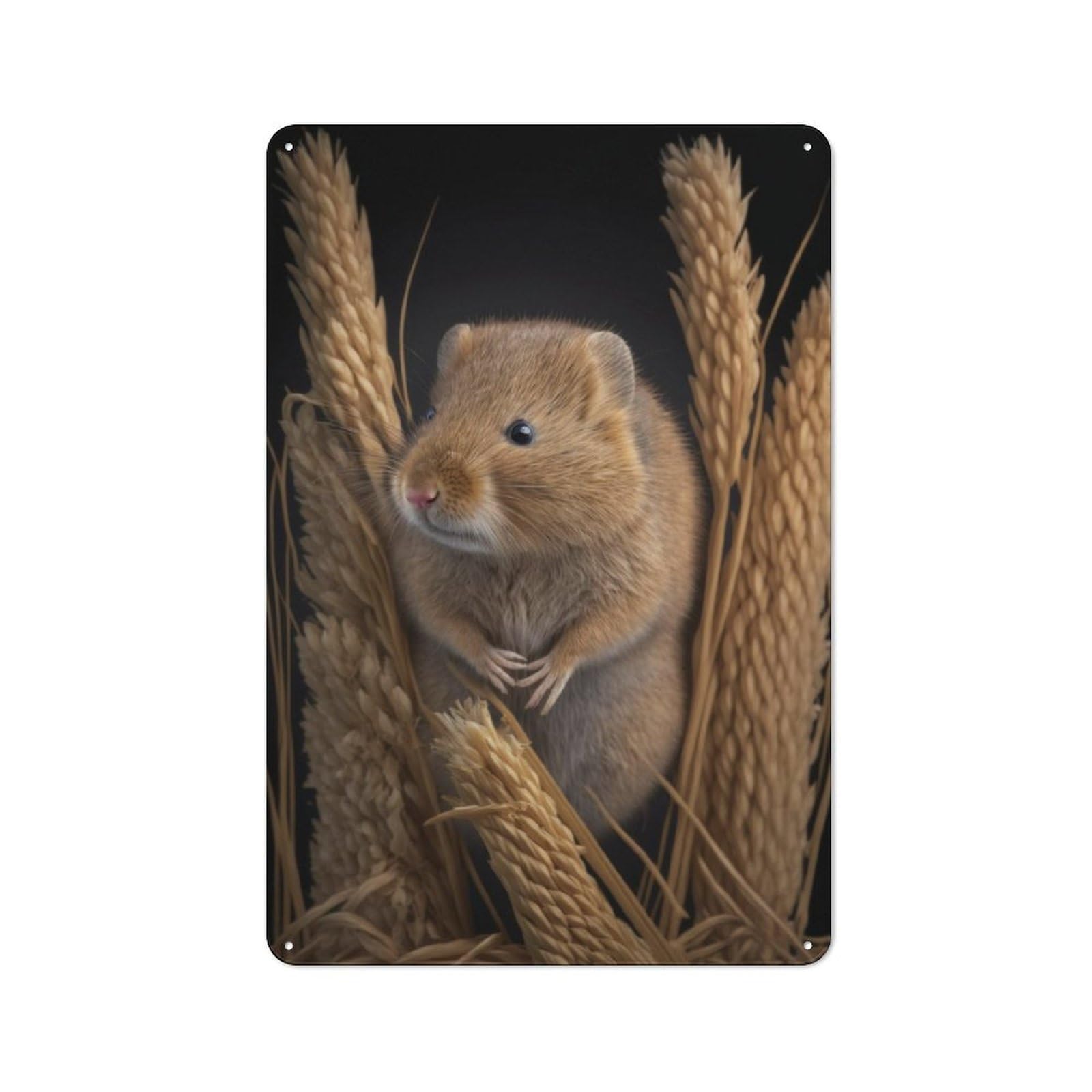 Junmoney Mouse Portrait Tin Sign 30X20cm For Living Room Wall, Rustic Wall Decor, For Living Room Decor Lovers