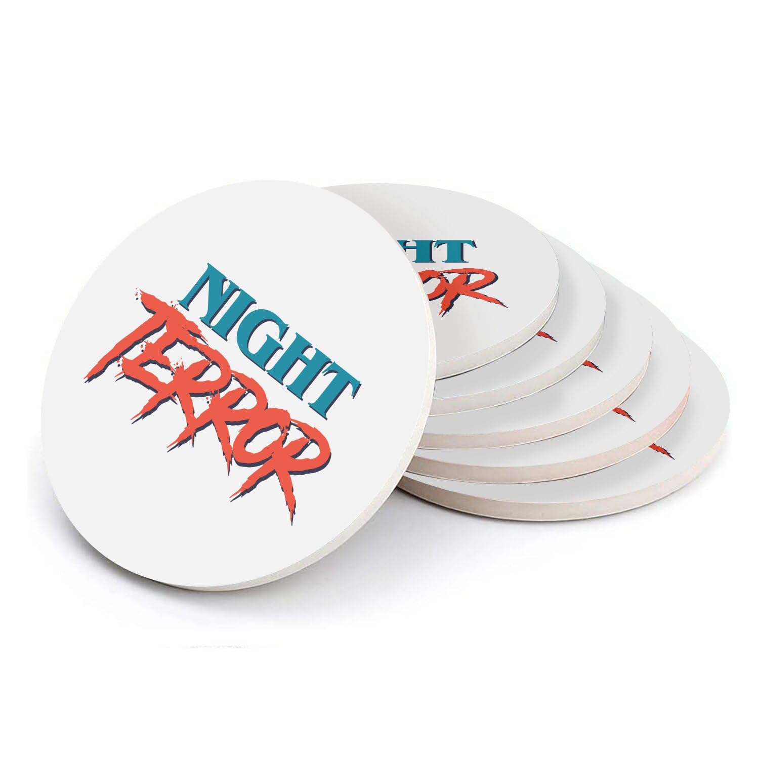 Sous verre ronds en céramique idée cadeau originale pour une décoration d'Halloween