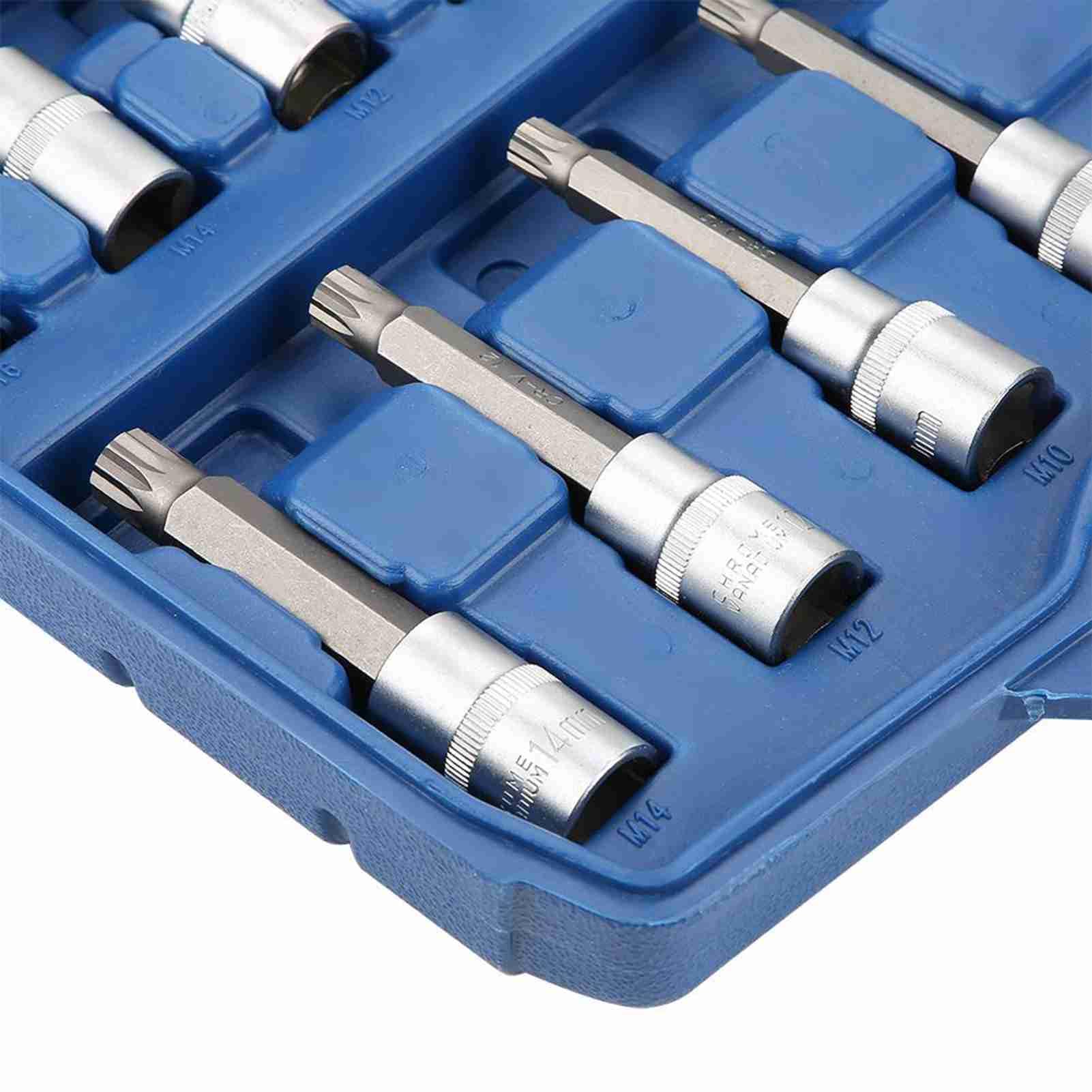 Ausla Zestaw Nasadek Gwiazdowych ze Stali Chromowo-wanadowej Bit Gwiazdowy 26 szt. 1 2 Napęd o Rozmiarach 55 Mm 100 Mm 140 200 do Naprawy Samochodów Mechanika Garażowa i Narzędzia Ręczne
