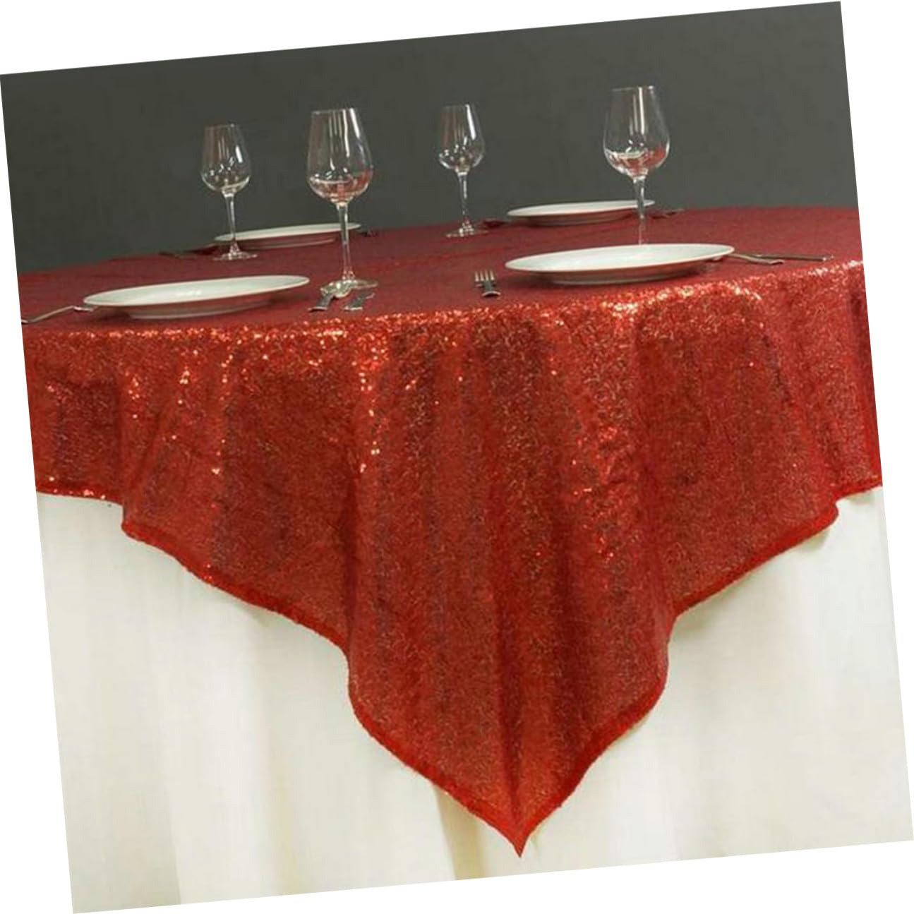 Mantel de Lentejuelas Bordado para Boda y Mesa de Postres
