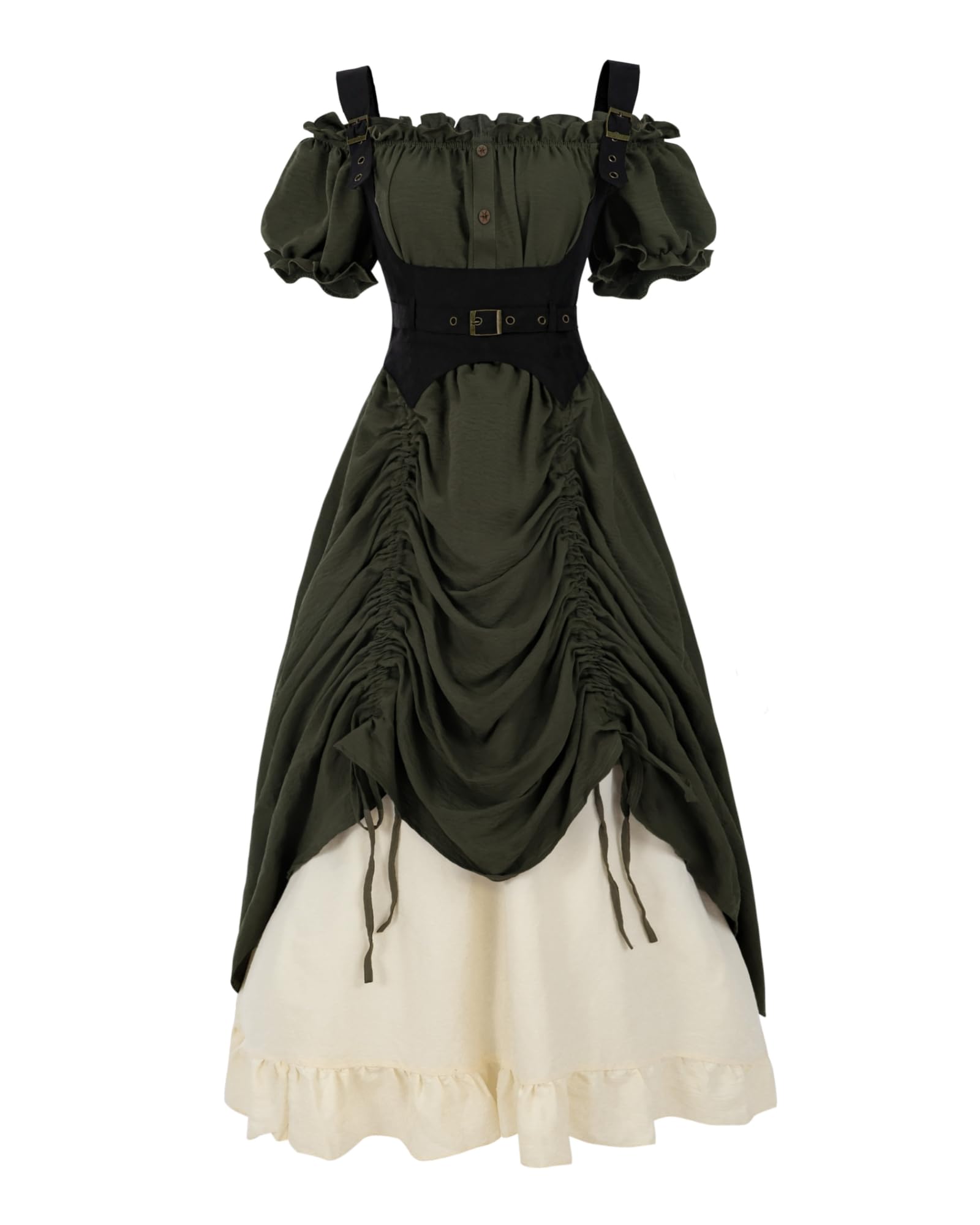 Mittelalter Kleidung Damen Viktorianisches Kleid Renaissance Kleid Damen aumwolle Maxikleid Kurzarm