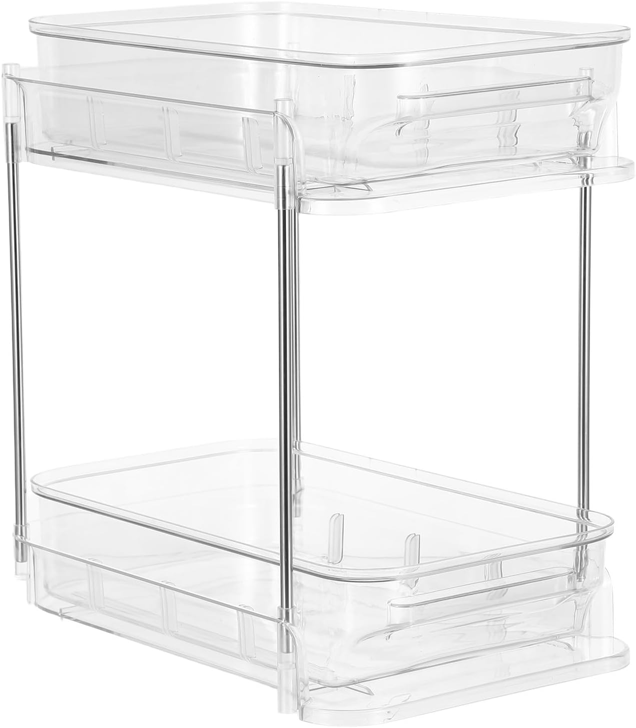 Under Sink Organizer Pull Out: 2 Tier Kitchen Storage Organizer - Under Cabinet Drawers Bathroom Multipurpose Storage Shelf