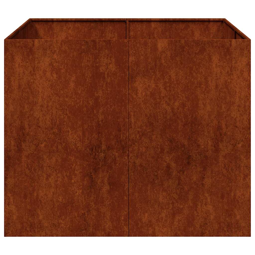 Blumenkasten, rostend, 100 x 100 x 80 cm, Corten-Stahl, robust und langlebig, für Gemüse, Kräuter und Garten