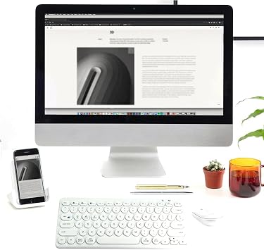 Coverzone B380 Slim Ergonomic Design with Bluetooth Connection IPad Compatible Portable Turkish Q Bluetooth Connected Keyboard for Phone Tablet (White)