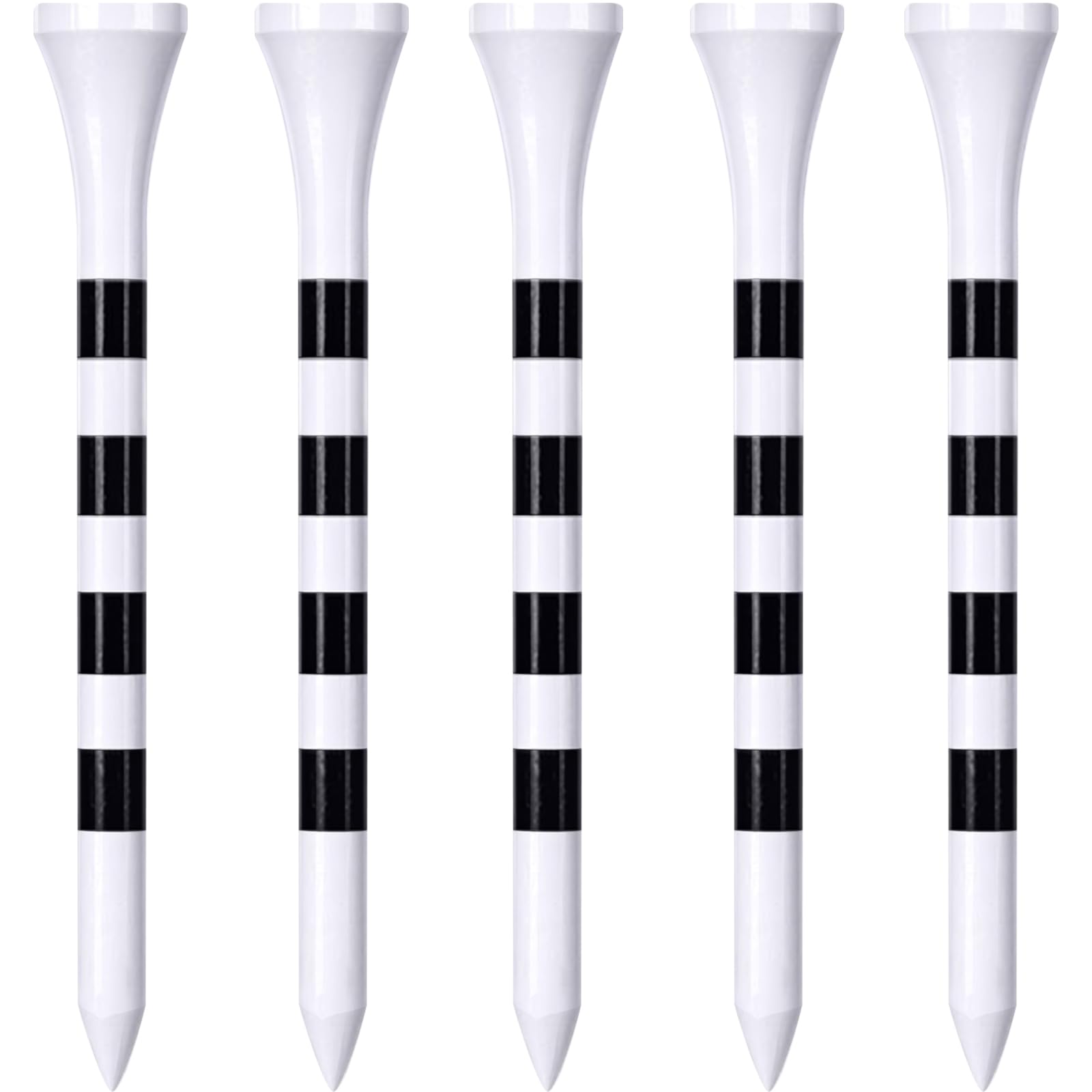 Zivisk Bamboo Golf Tees 83mm 100 Count, 3-1/4 inch Long Wooden Golf Tees - White & Black โ image 1