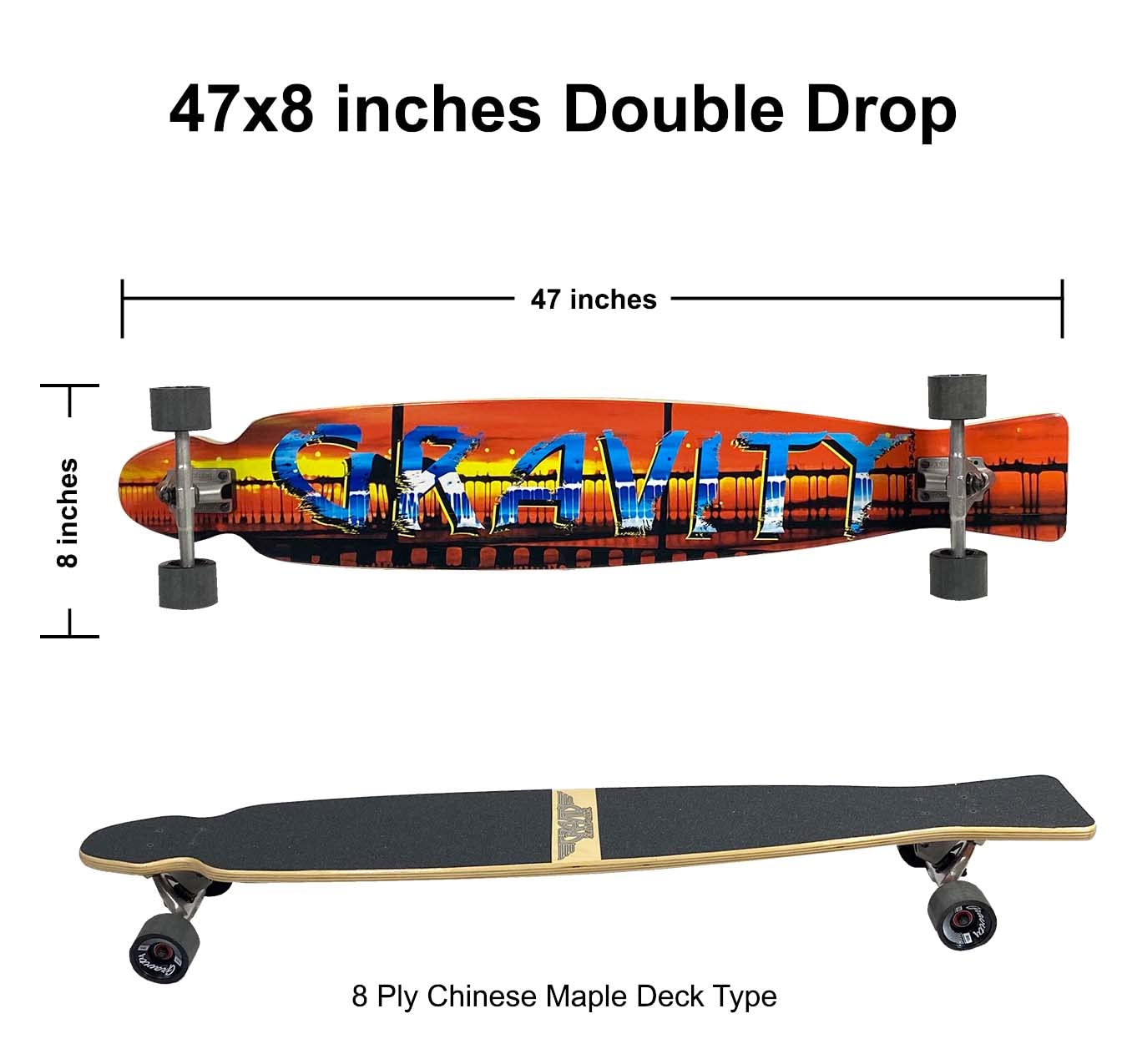 Amazon.com: Gravity Longboard Skateboard for Cruising, Carving