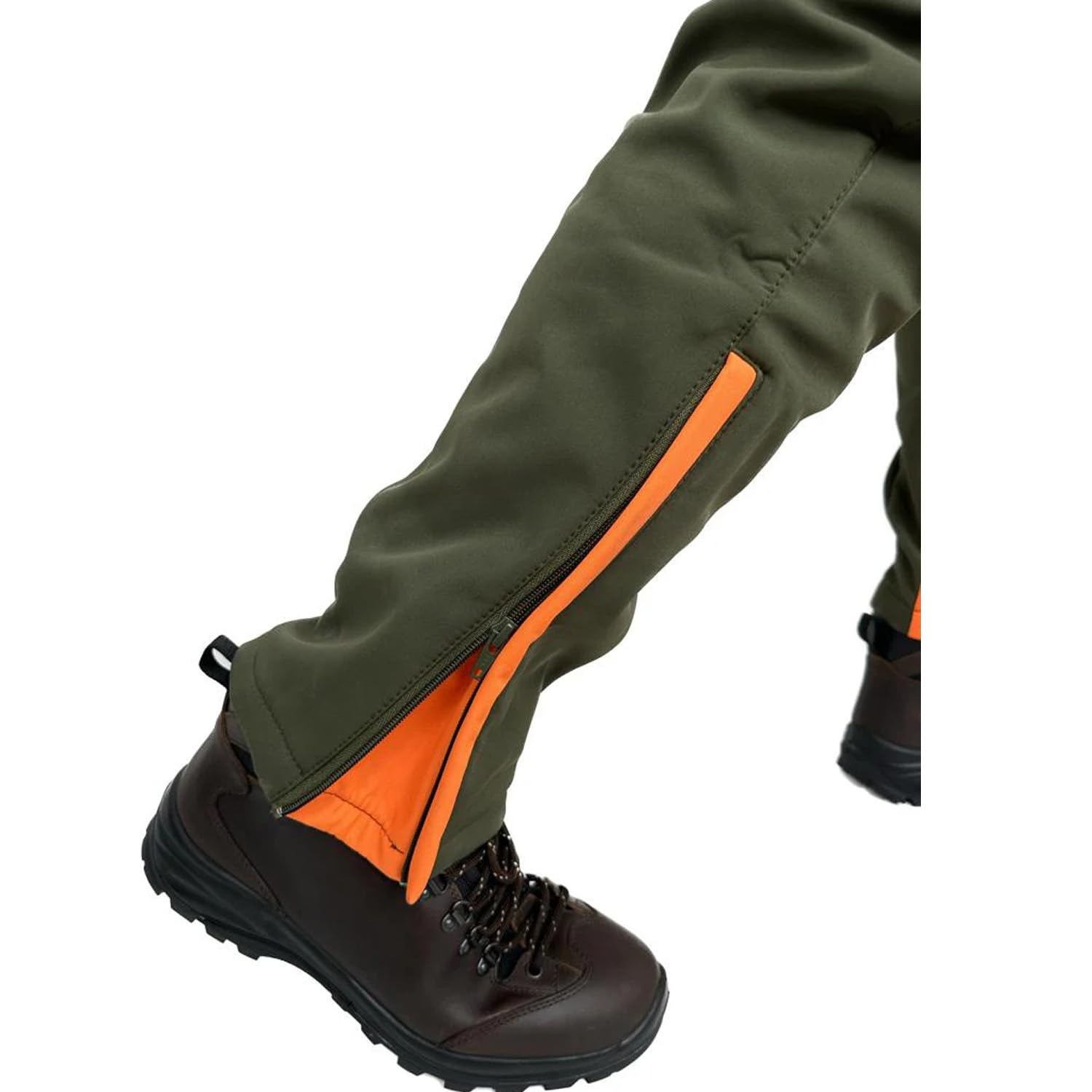 fratelliditalia.org Completo Softshell giacca e pantalone cinghiale arancio AntipioggiaTermico caccia uomo Cerniere termosaldate