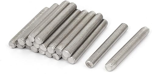 Miniatura 35 de uxcell M3 x 3.937 in 0.020 in Pitch 304 Acero Inoxidable Totalmente Roscado Varillas Sujetadores 20
