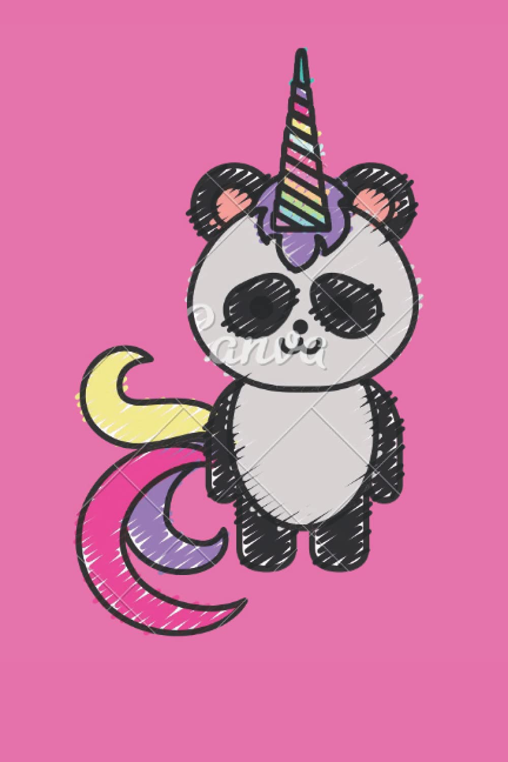 Pandacorn journal notebook for kids 6*9 110 page: Pandacorn