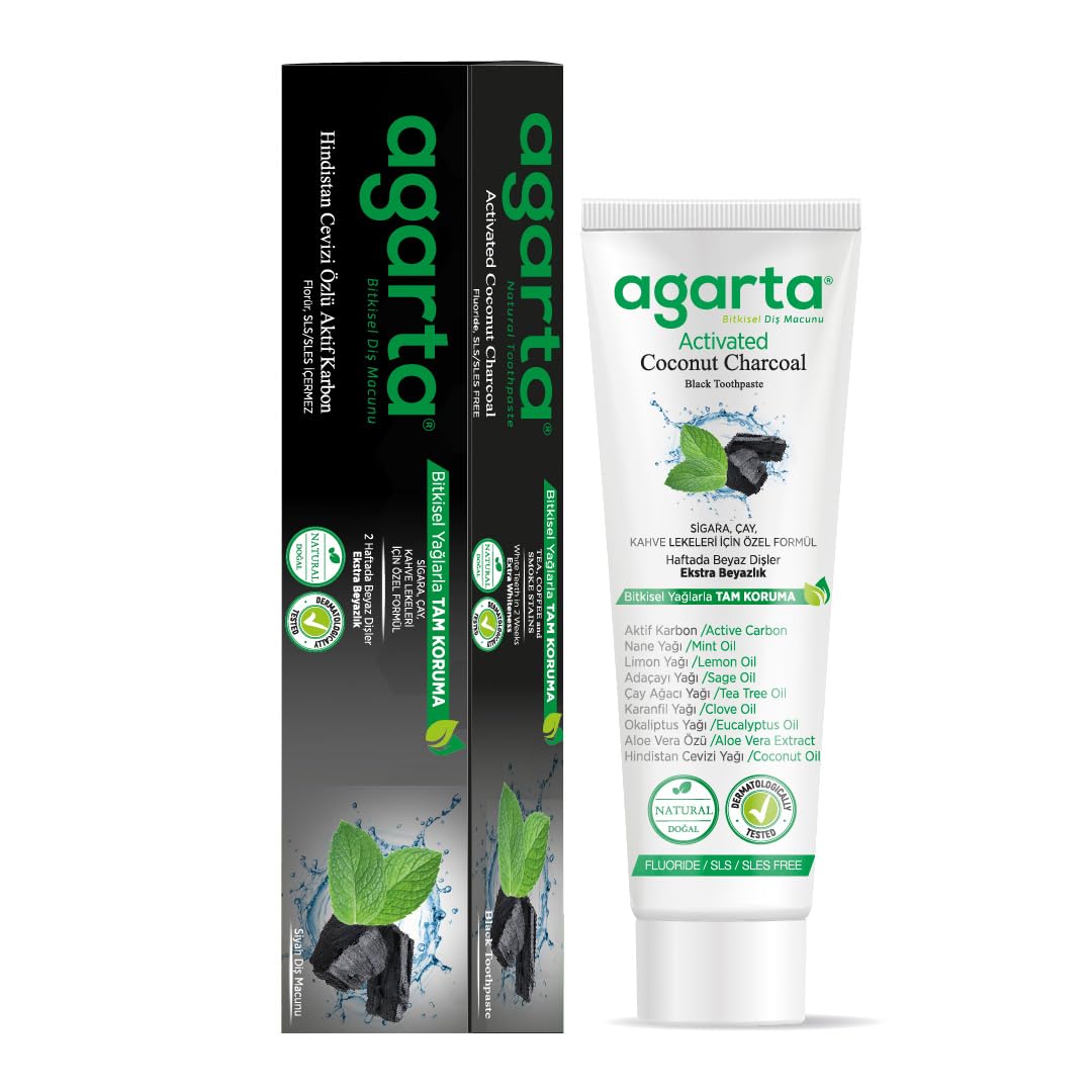 Agarta Doğal Hindistan Cevizi Özlü Aktif Karbonlu Diş Macunu 100 ml
