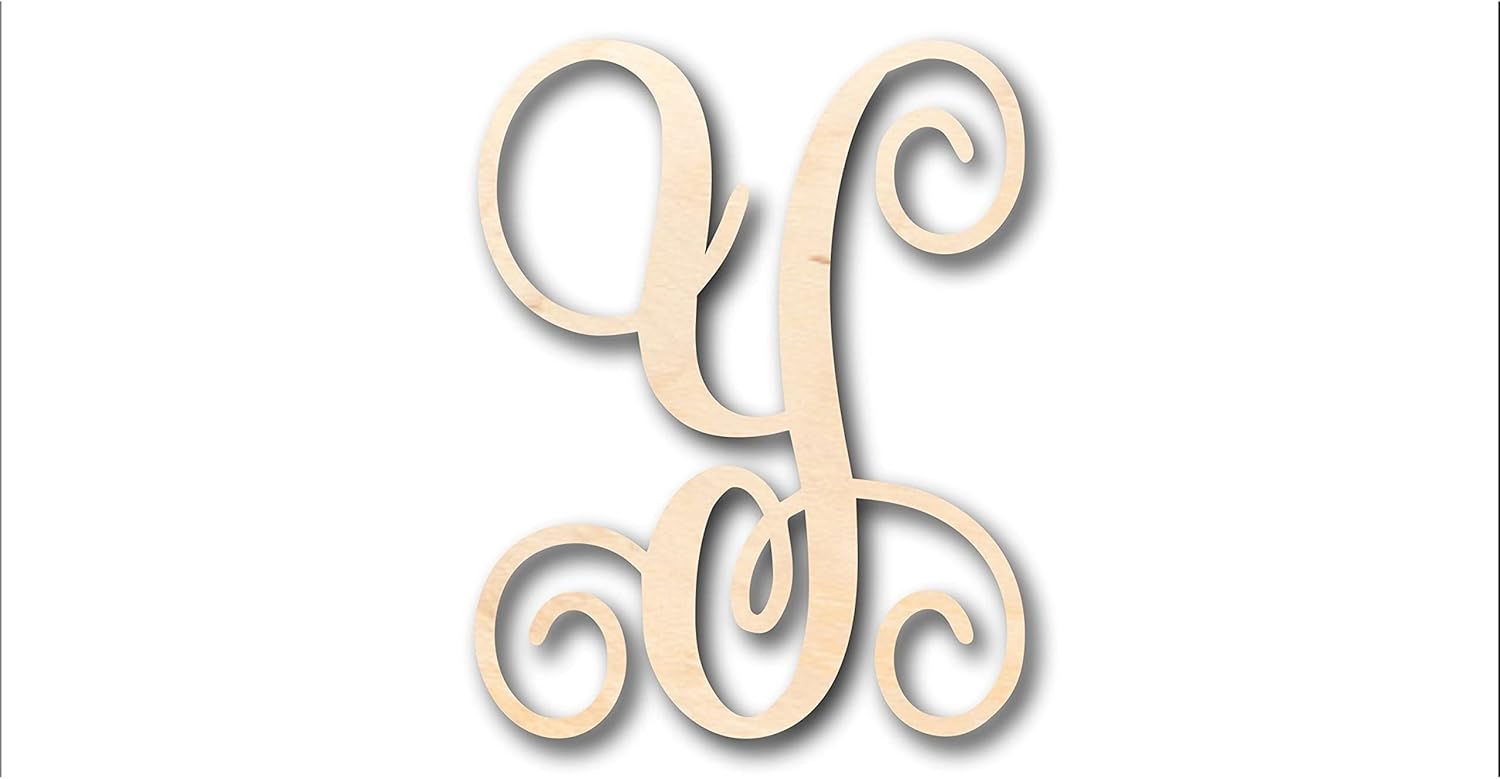Unfinished Wood Monogram Y Shape Craft up to 46" DIY 16" / 3/4"