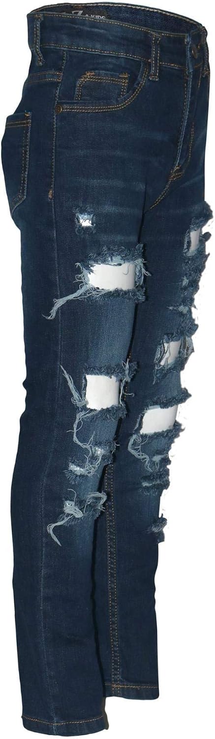 A2Z 4 Kids Boys Ripped Denim Jeans Stretch Skinny Pants Trousers Lightweight Trendy Summer Casual Pants Age 3-14 Years