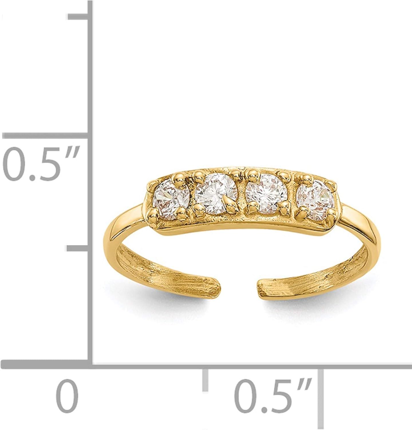 14K Yellow Gold Cz Toe Ring - Jewelry By Sweet Pea