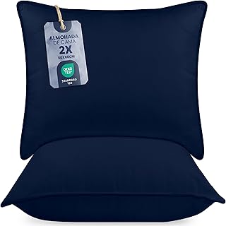 Utopia Bedding Almohadas (2 Unidades), 60 x 60 cm Almohadas de Primera, Fibra Hueca Virgen Siliconada, Almohadas Suave de Fácil Cuidado (Azul Marino)