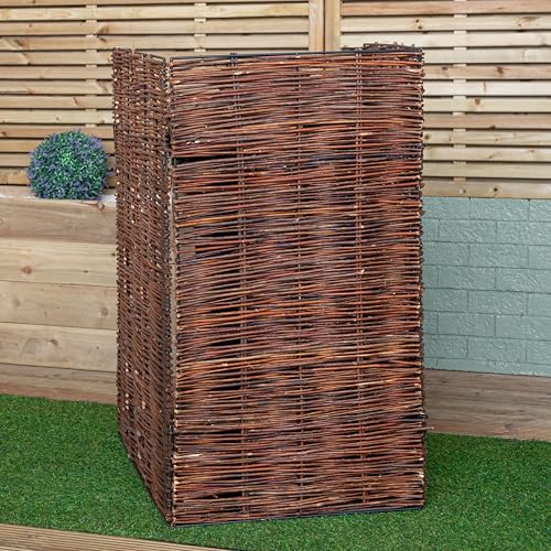 1.16m x 61cm Single Garden Patio Willow Wheelie Bin Screen Hideaway