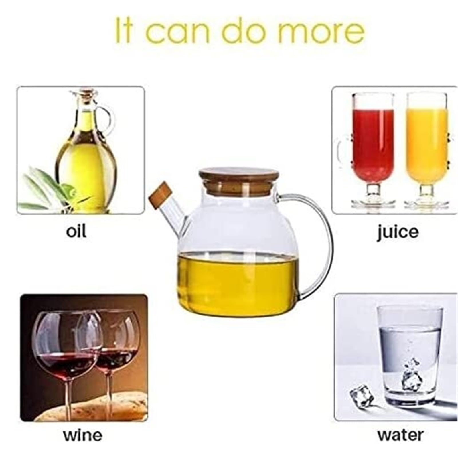 Dozownik oleju i octu Dozownik oleju i octu, szklana butelka szczelna butelka oleju przezroczysta, drewniana osłona (1000 ml) (1800 ml) Ocet(1800ml)